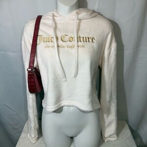 Juicy Couture Plush Fleece Hoodie Blush Cream Size M
